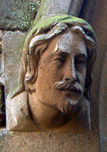 Head on the east side of the north door January 2011